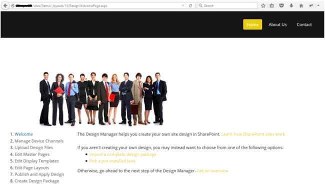 change the settings of master page